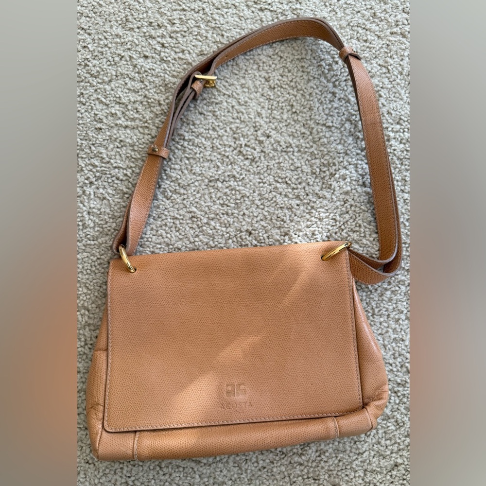Vintage Acosta Tan Leather Shoulder Bag